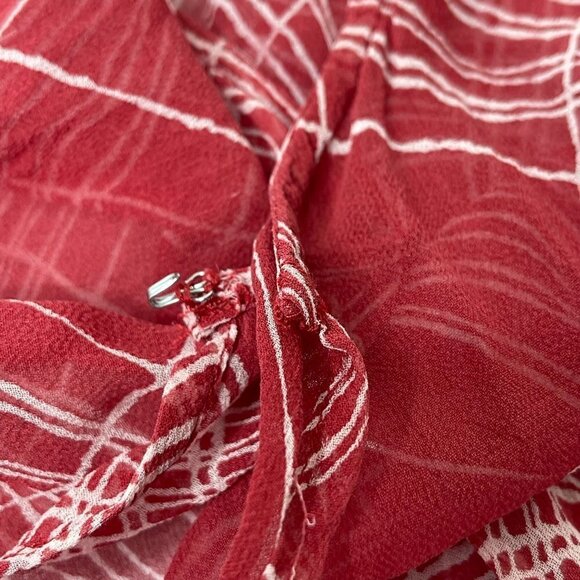 Vinatge Robbie Bee Women's Silk Plaid Sheer Shawl Size 20W Flutter Sleeve - Picture 7 of 10